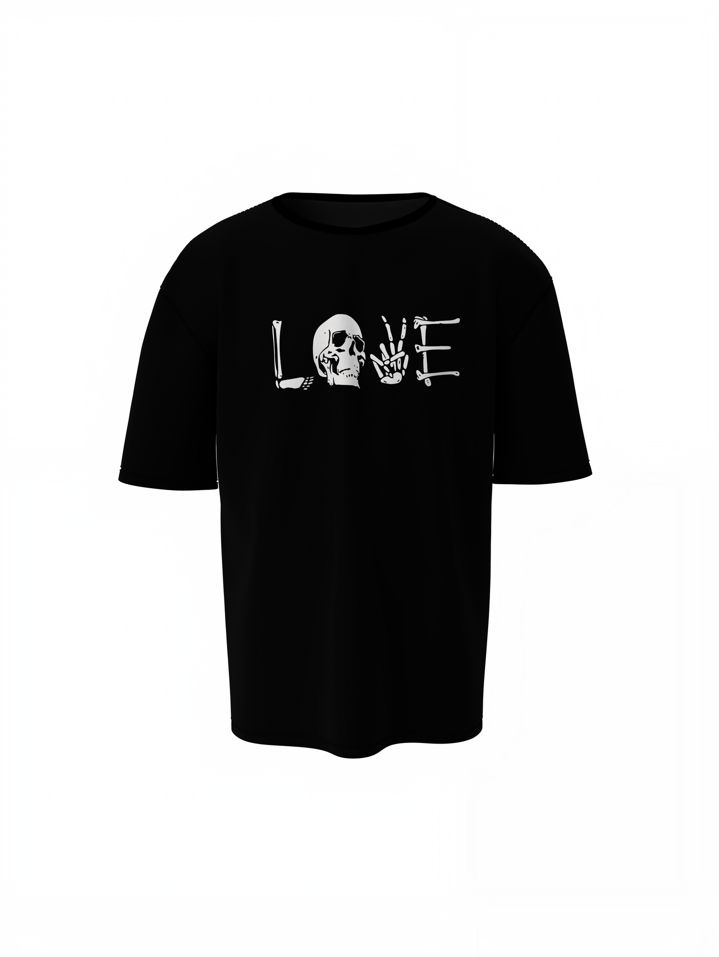 Skeleton Love Oversized T-Shirts Trendy Love Skeleton Design
