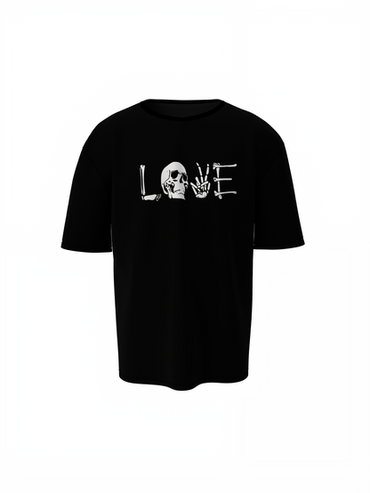 Skeleton Love Oversized T-Shirts Trendy Love Skeleton Design