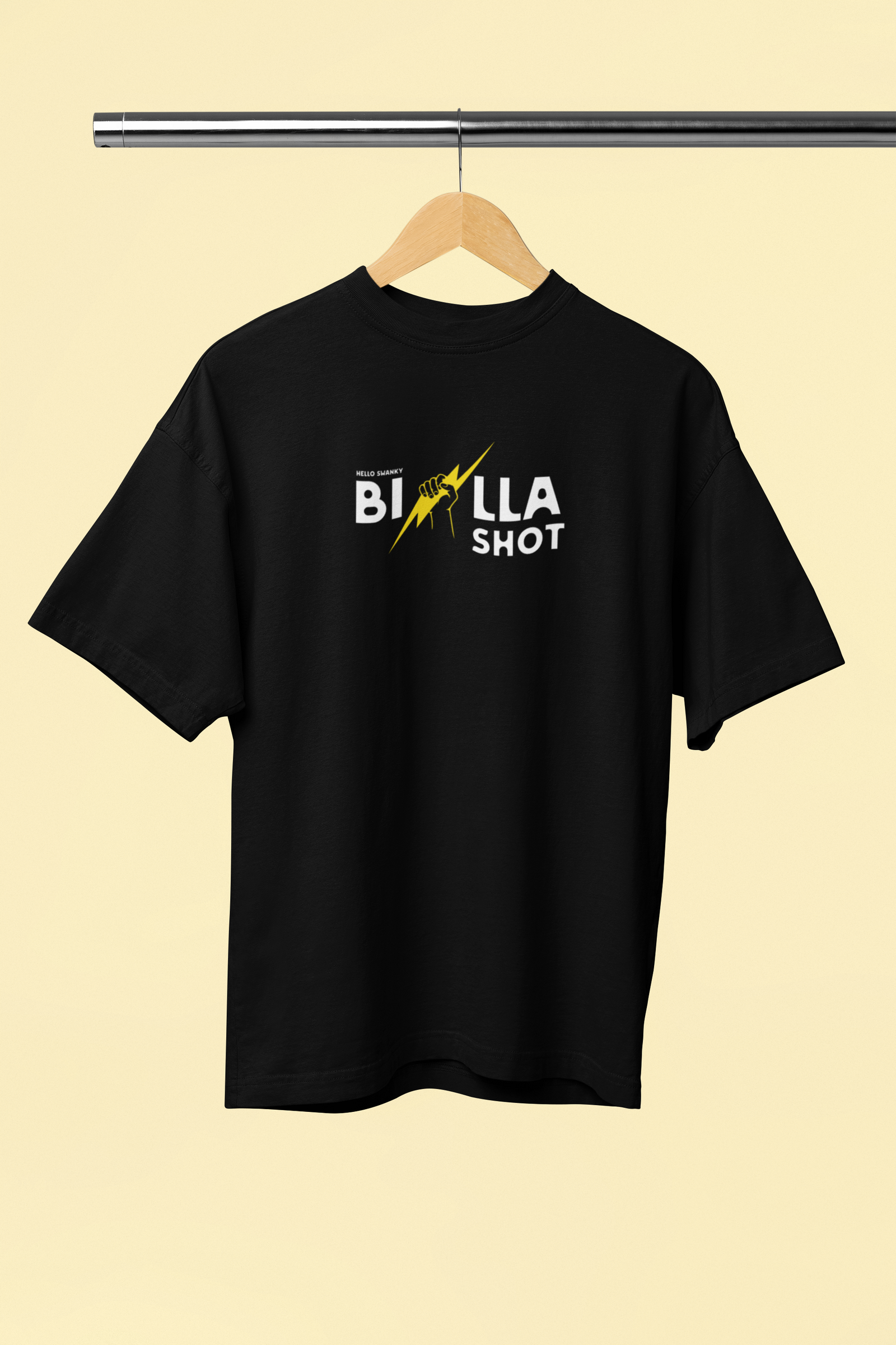 Billa Shot Black Oversized Unisex T-Shirt | Desi Graphic