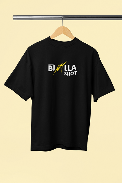 Billa Shot Black Oversized Unisex T-Shirt | Desi Graphic