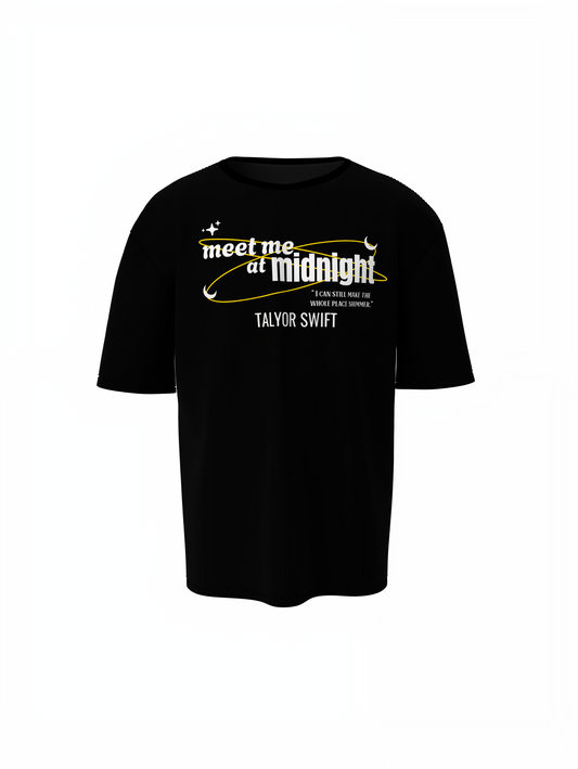 Midnight Oversized T-Shirt Trendy Streetwear Cotton Tee