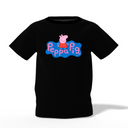 Peppa Cartoon Graphic Kid’s Black Round Neck Printed T-Shirt