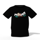 Cow's Mooo Graphic Kid’s Black Round Neck Printed T-Shirt