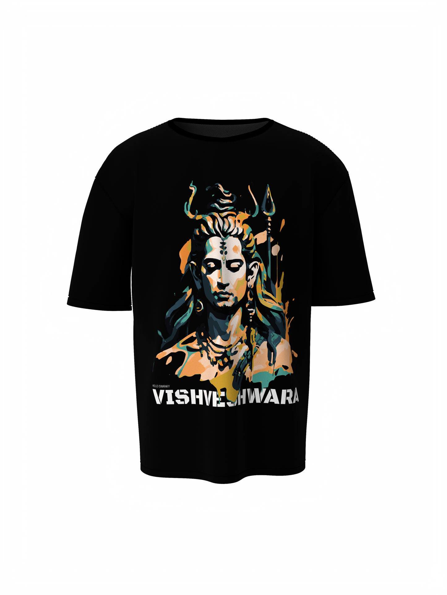 Vishveshwara Spiritual Black Oversized T-Shirt Unisex