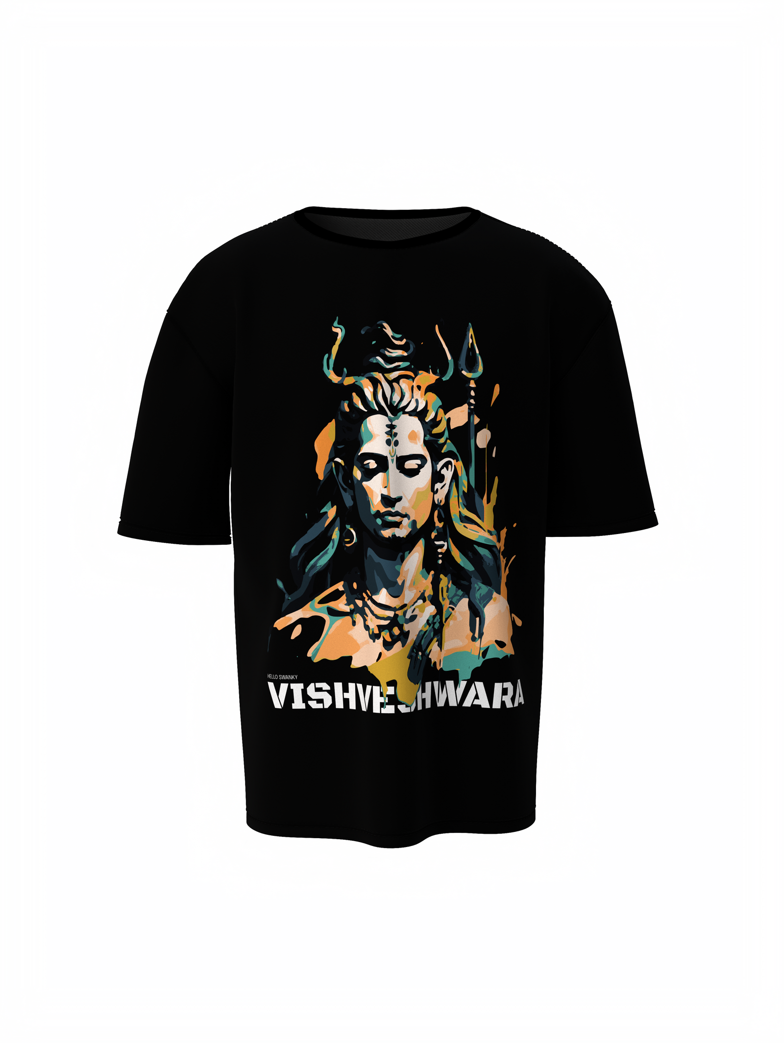 Vishveshwara Spiritual Black Oversized T-Shirt Unisex