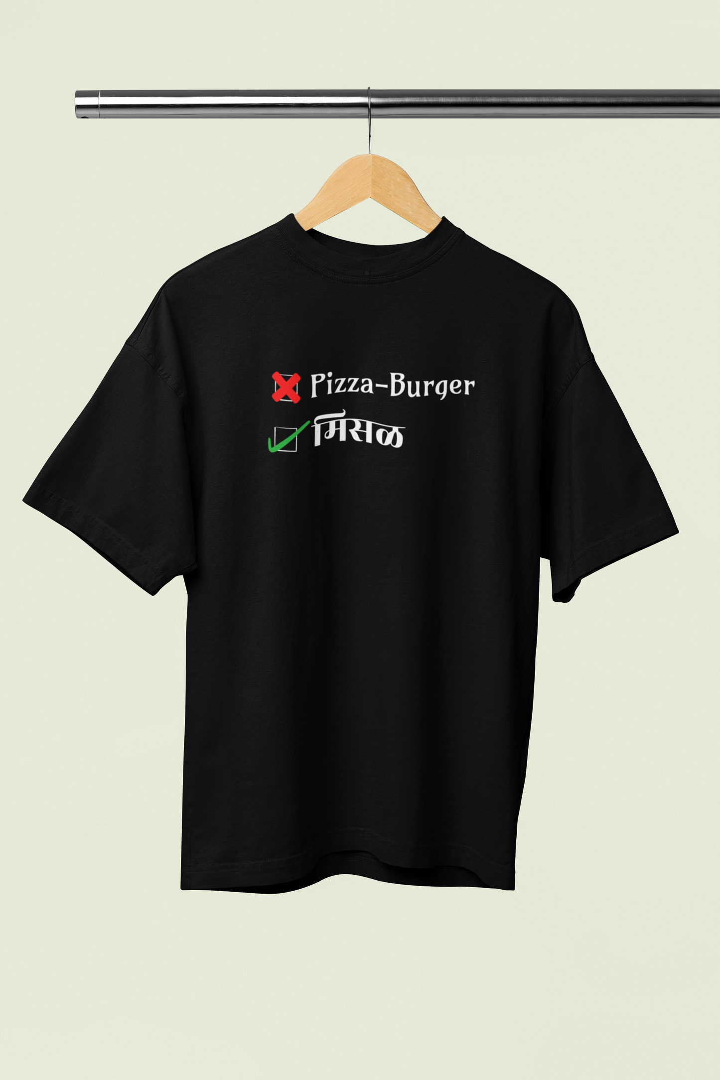 Misal Black Oversized Unisex T-shirt Streetwear Cotton Tee