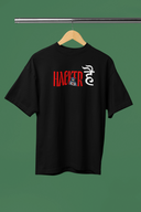 Haker Hai Graphic Black Oversized Unisex T-Shirt | Desi Graphic