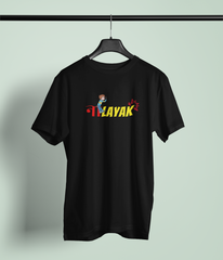 Nalayak Black Round Neck Unisex T-shirt | Marathi Designs