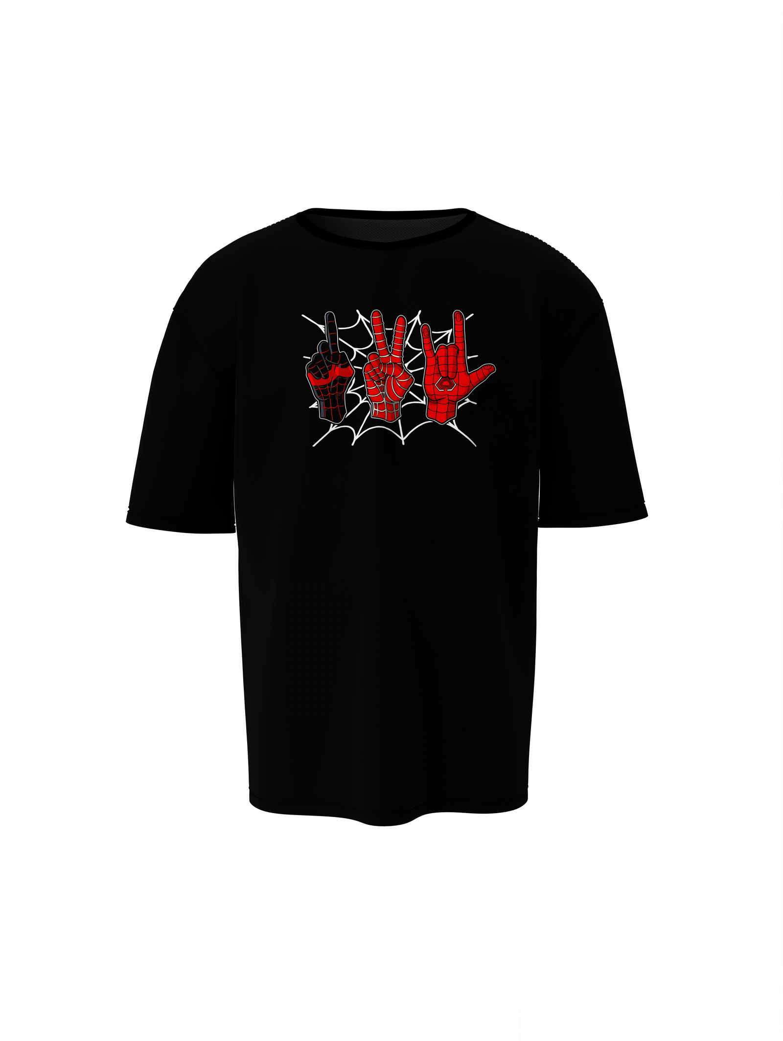 Spider Signal Gesture Oversized T-Shirt Marvel Streetwear Tee