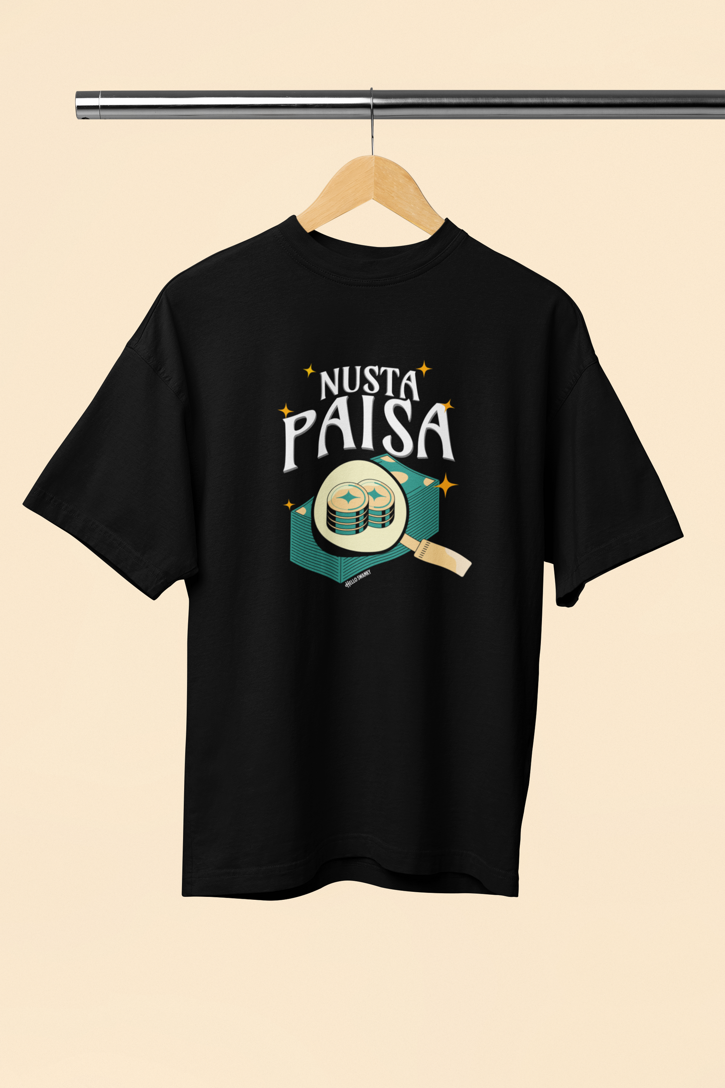 Nusta Paisa Graphic Oversized Unisex T-Shirt
