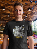 Master Gangster Sleeve Black Round Neck T-Shirt for Men Hello Swanky