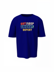 Eat, Sleep, Cricket, Repeat, Oversized T-Shirt