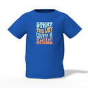 Day With Smile Graphic Kid’s Blue Printed T-Shirt