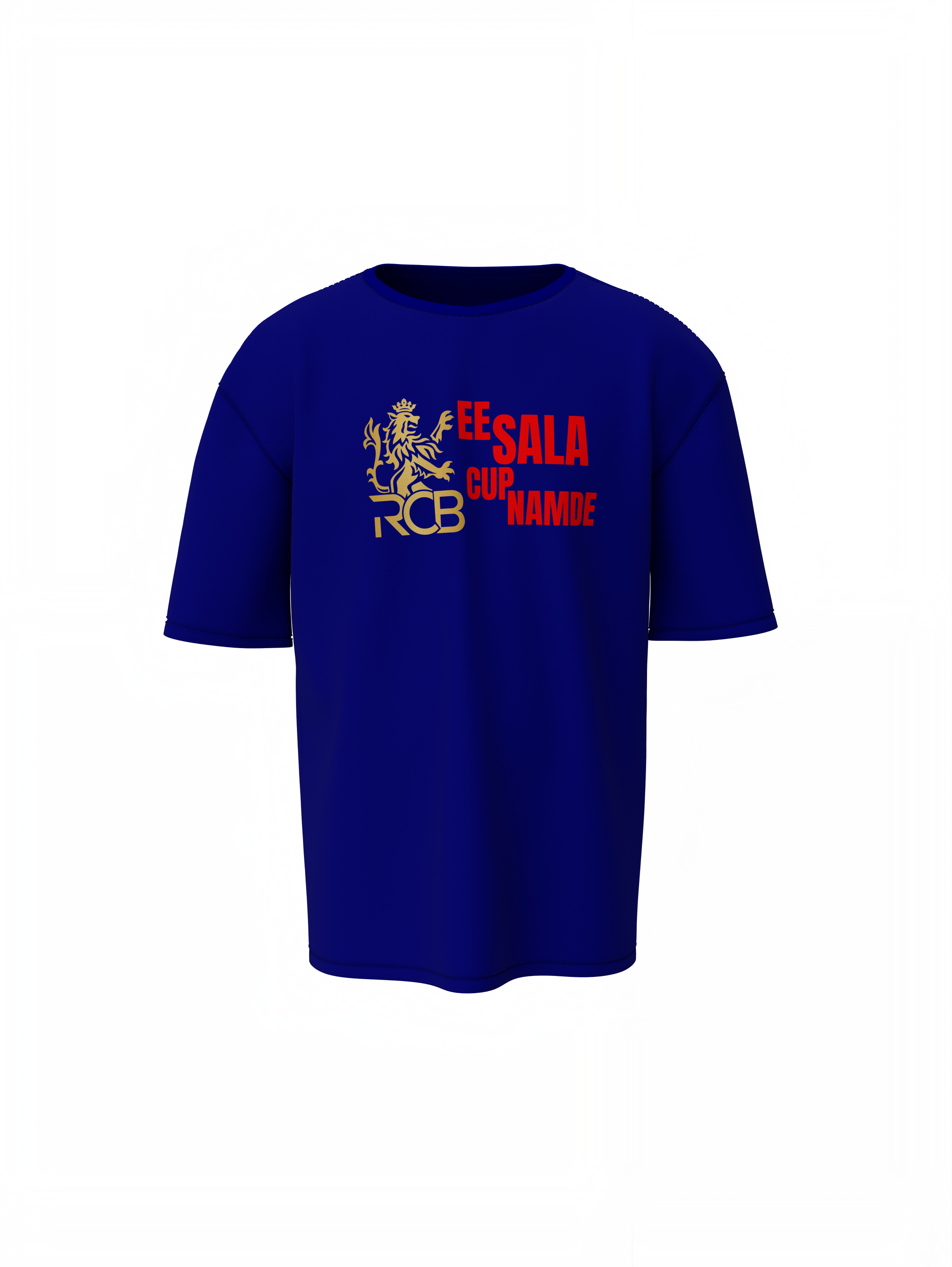 Royal RCB Slogan Tee Oversized T-Shirts