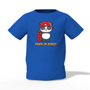Panda On Rock Graphic Kid’s Blue Printed T-Shirt