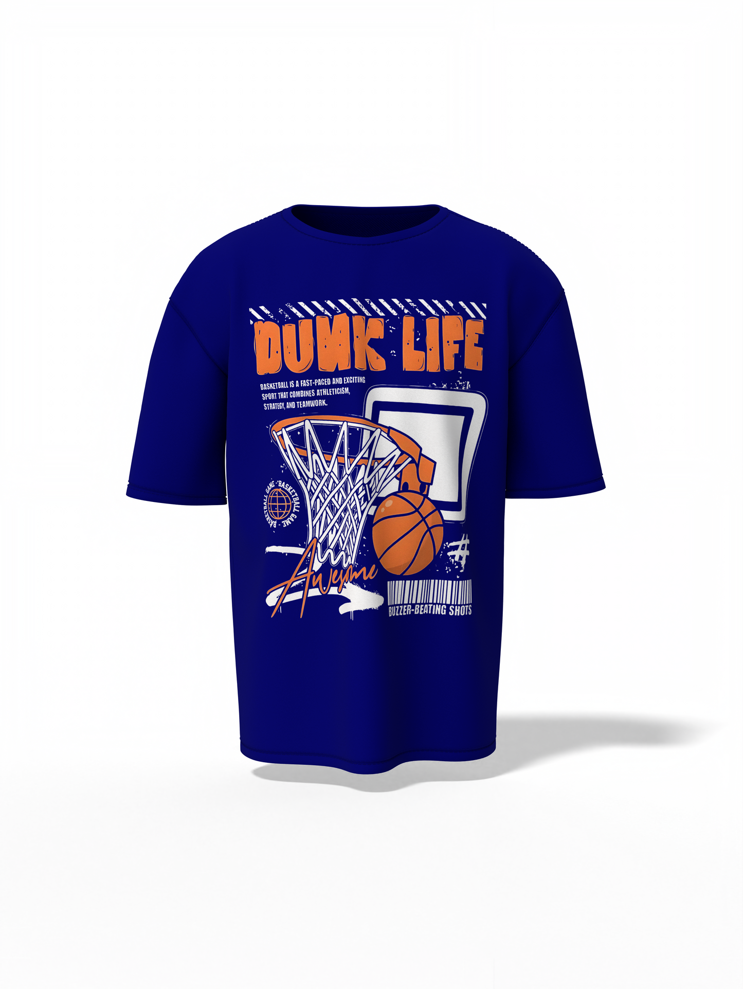 Dunk Life Oversized T-Shirt Basketball Streetwear T-Shirt