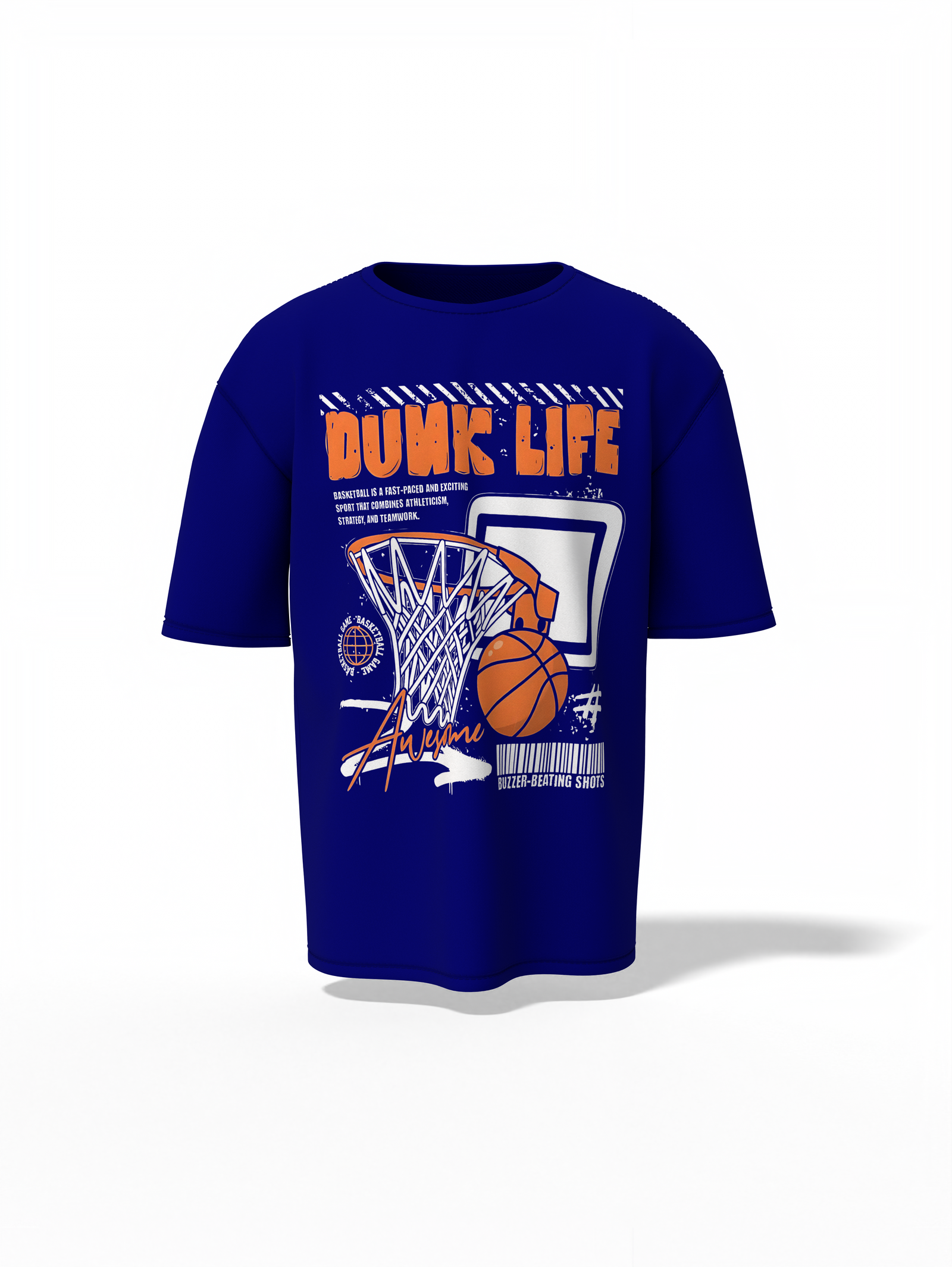 Dunk Life Oversized T-Shirt Basketball Streetwear T-Shirt