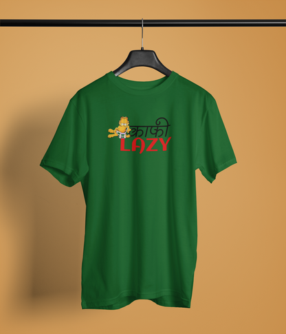 Kafi Lazy Unisex Round Neck T-Shirt Desi Graphic