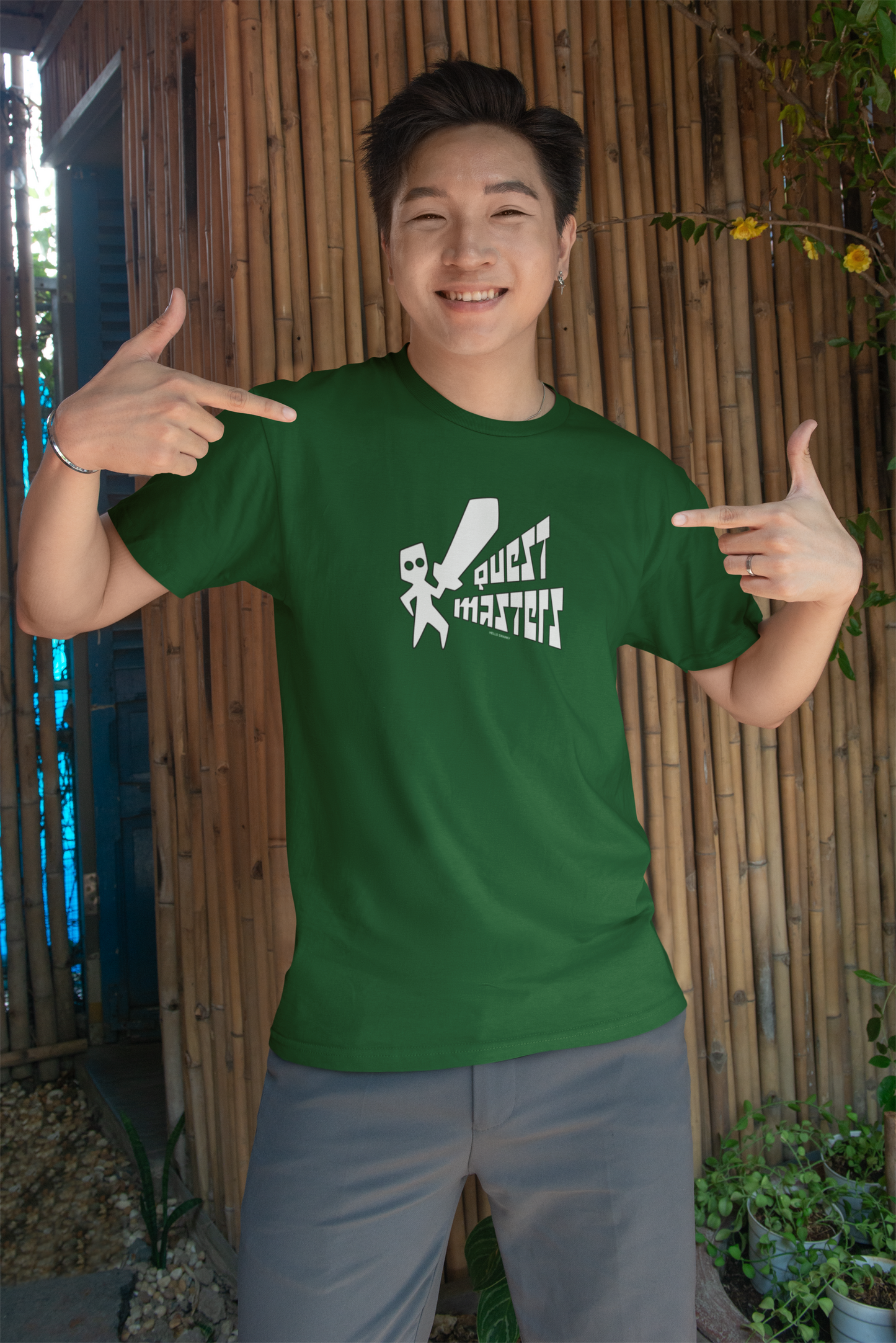 Quest Master Half Sleeve Bottle Green Round Neck T-Shirt for Men