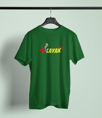 Nalayak Bottle Green Round Neck Unisex T-shirt | Marathi Designs