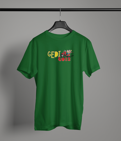 Gedi Boi's Unisex Bottle Green Round Neck T-Shirt – Trendy
