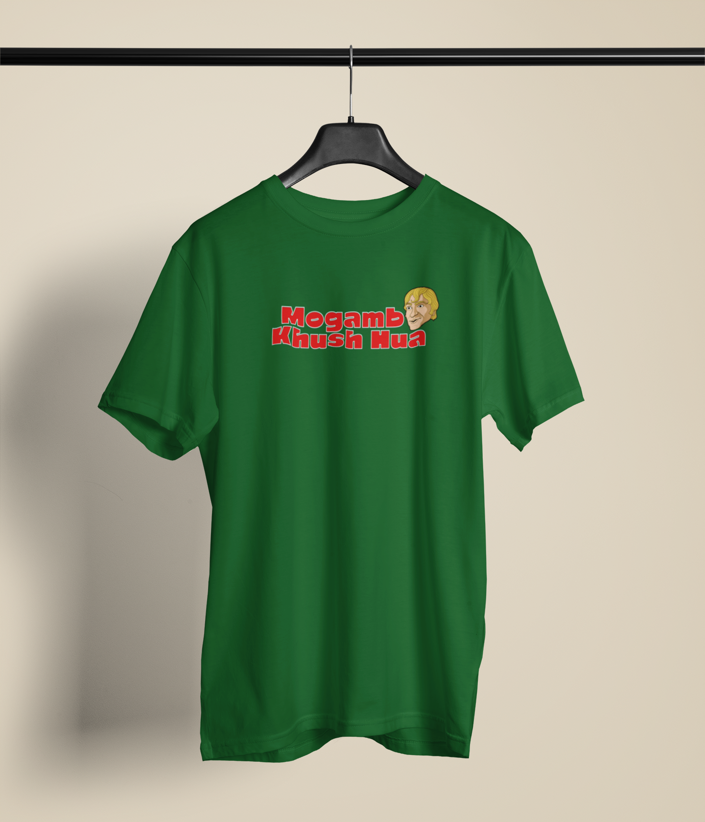 Mogambo Khush Hua Green Round Neck Unisex Graphic T-Shirt