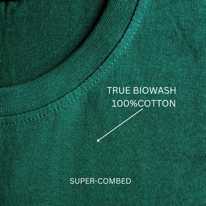 Master game half sleeve bottle green round neck t-shirt for men hello swanky