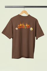 Jaltat Mele Brown Oversized Unisex T-shirt | Marathi Designs