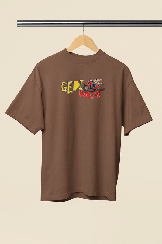 Gedi Bois Graphic Brown Oversized Unisex T-Shirt Streetwear