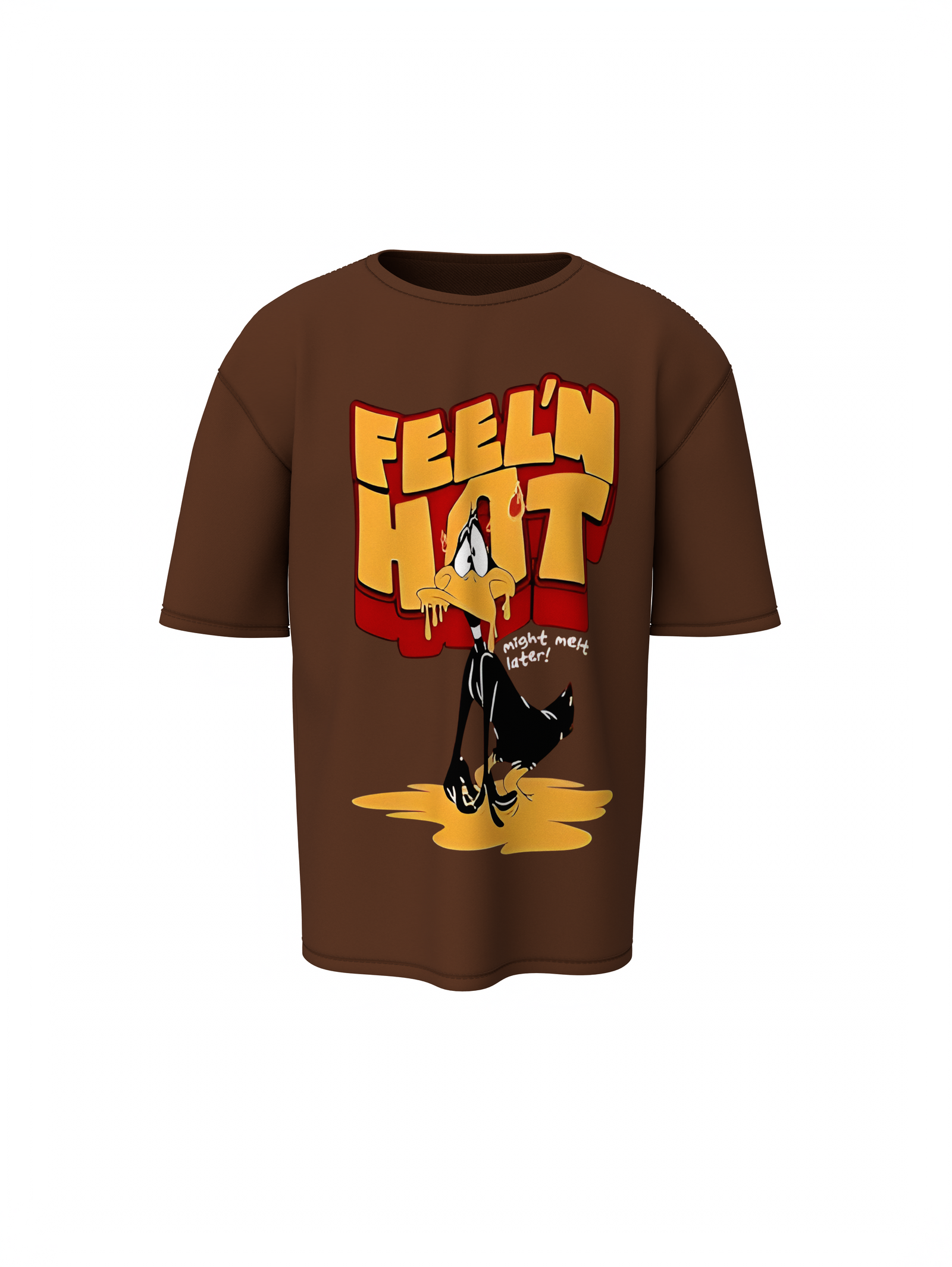 Duck Brown Cartoon Oversized T-Shirt – Trendy Streetwear