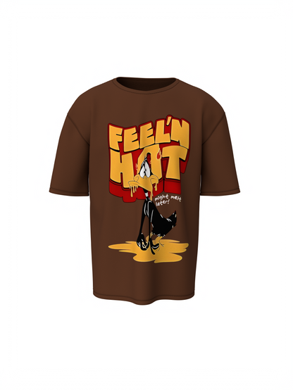 Duck Brown Cartoon Oversized T-Shirt – Trendy Streetwear