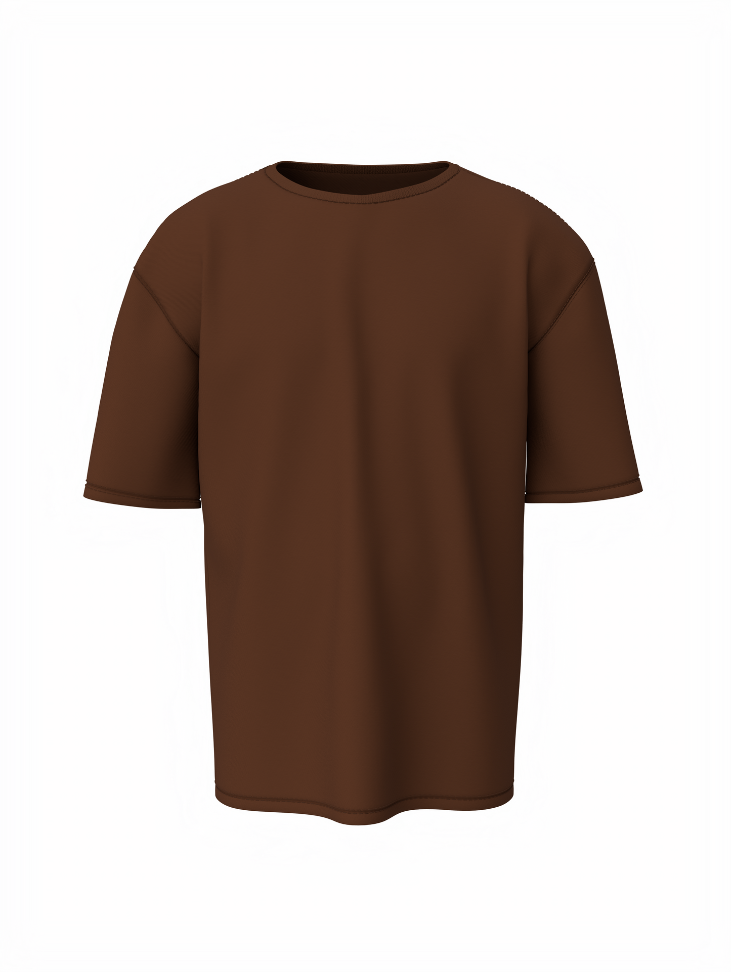 Plain oversized t-shirt - s / brown