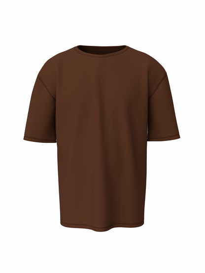 Plain oversized t-shirt - s / brown