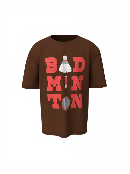 Badminton Graphic Oversized T-Shirt