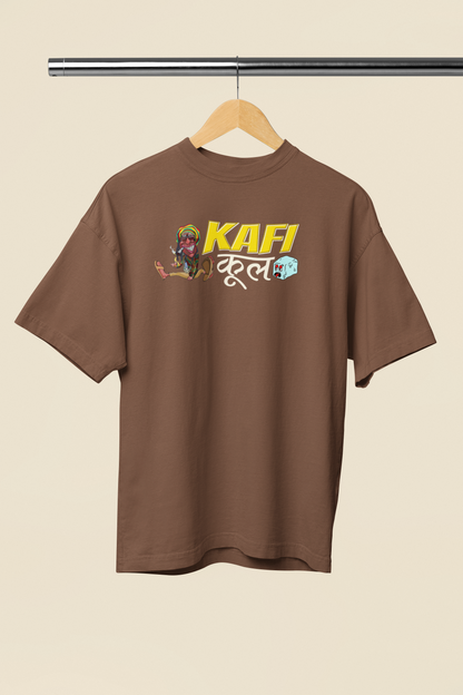 Kafi Cool Brown Oversized Unisex T-Shirt | Desi Graphic