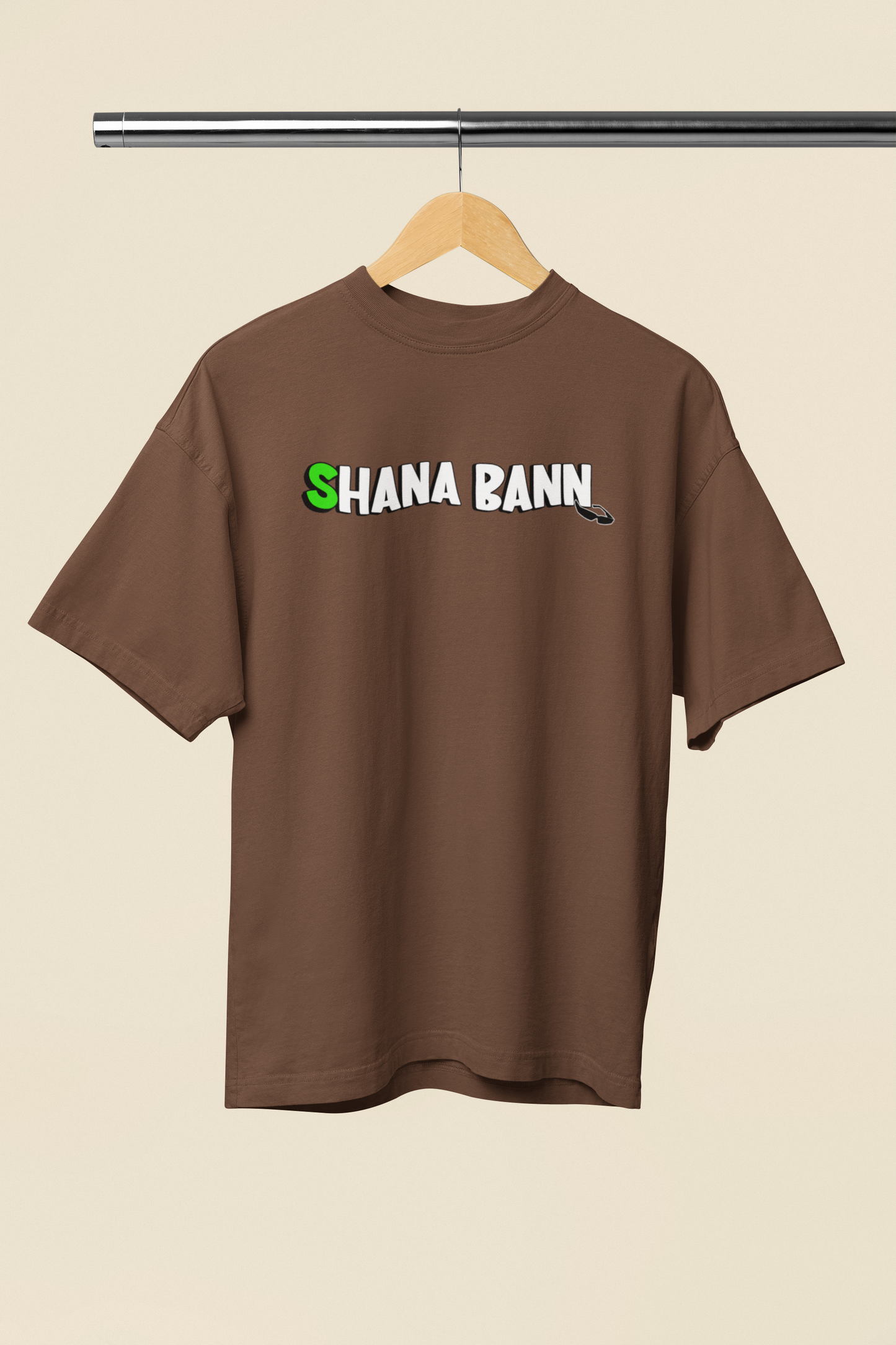 Shana Ban Graphic Brown Oversized Unisex T-Shirt Earthy Relaxed Fit