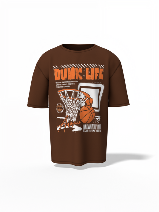 Dunk Life Oversized T-Shirt Basketball Streetwear T-Shirt