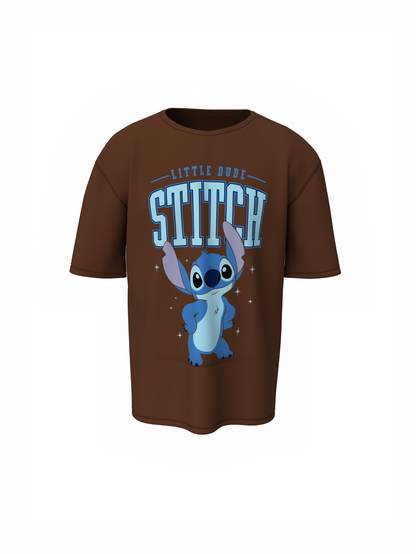 Little Dude Unisex Brown Oversized T-Shirt – Animated Tee