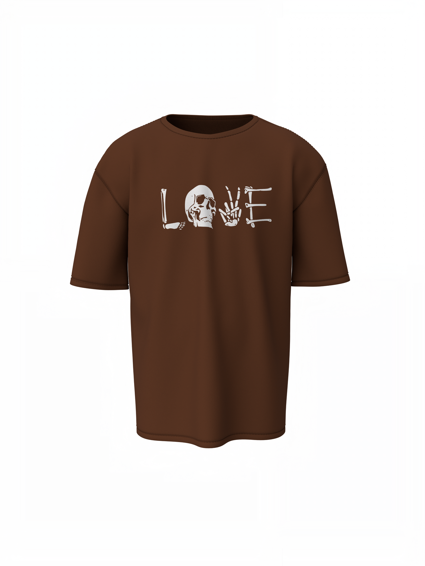 Skeleton Love Oversized T-Shirts Trendy Love Skeleton Design