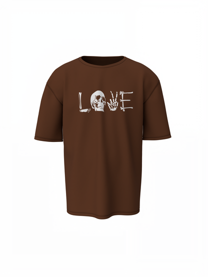 Skeleton Love Oversized T-Shirts Trendy Love Skeleton Design