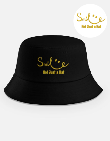 Smile But First a Kid Embroidered Bucket Hat