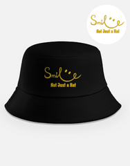 Smile But First a Kid Embroidered Bucket Hat