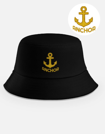 Anchor Embroidered Bucket Hat