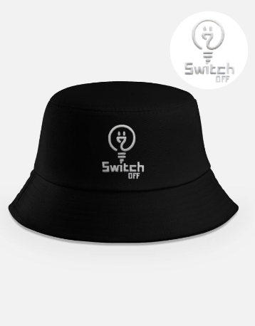 Switch Off Embroidered Bucket Hat