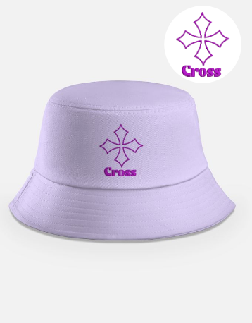 Cross Embroidered Bucket Hat
