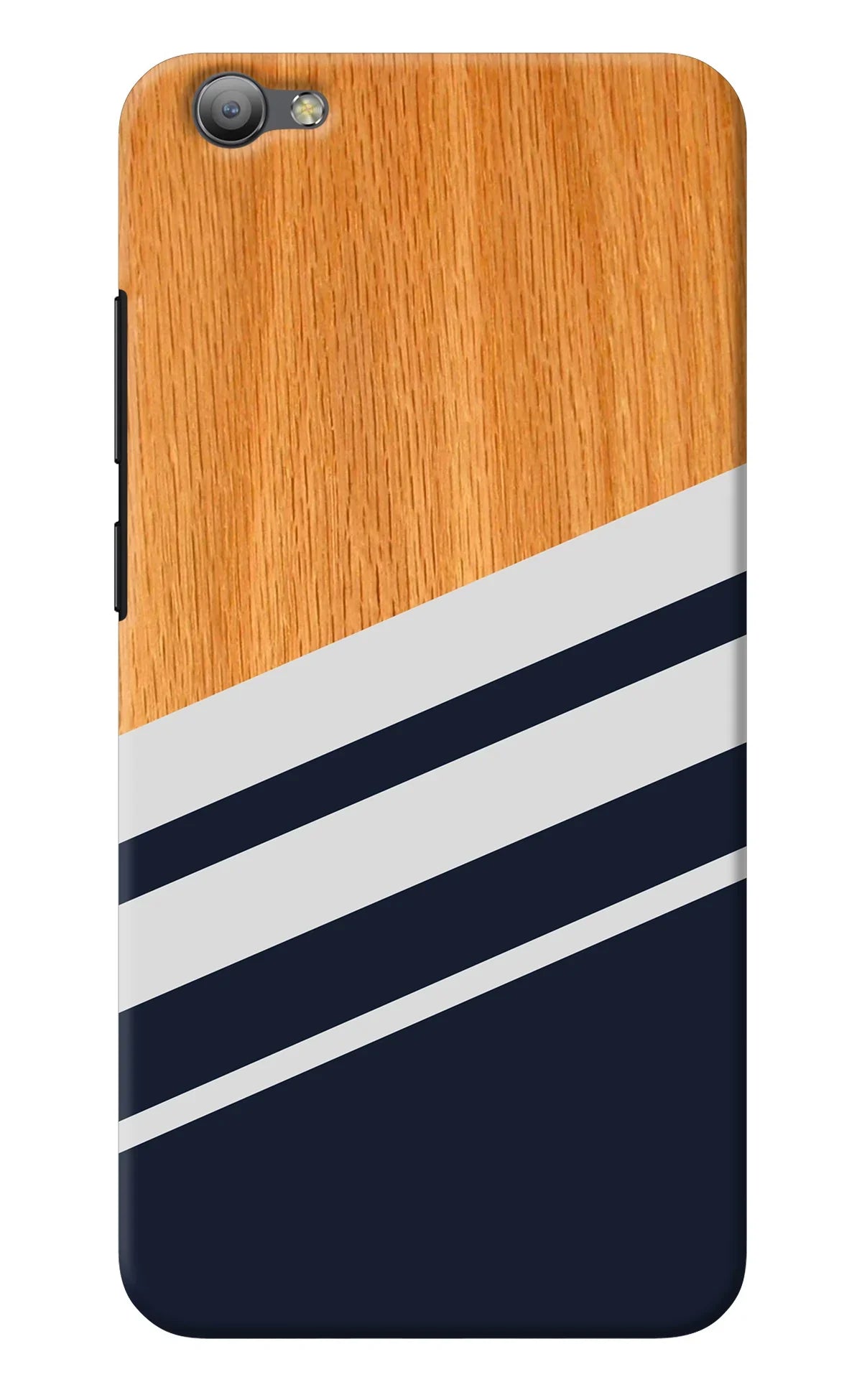 Blue and white wooden Vivo V5/V5s Back Cover