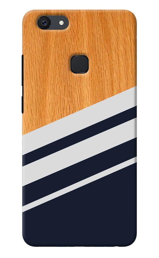 Blue and white wooden Vivo V7 plus Back Cover