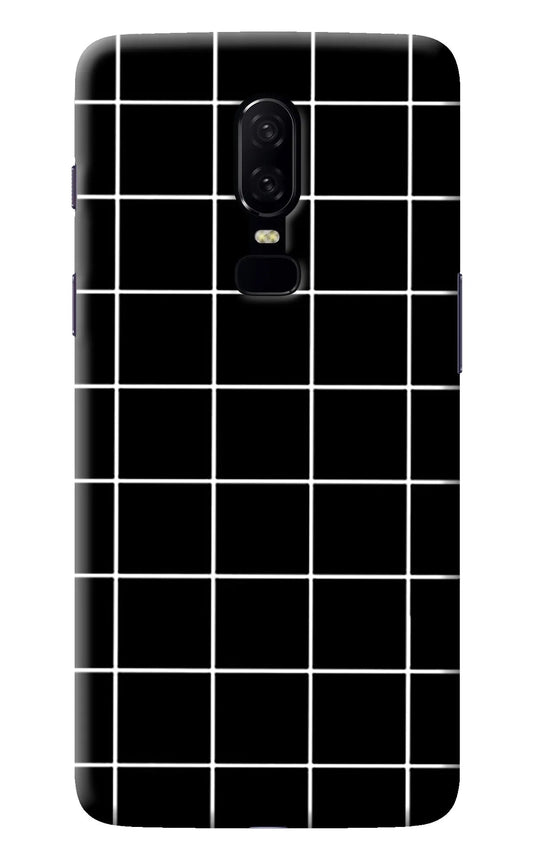 White Grid Oneplus 6 Back Cover