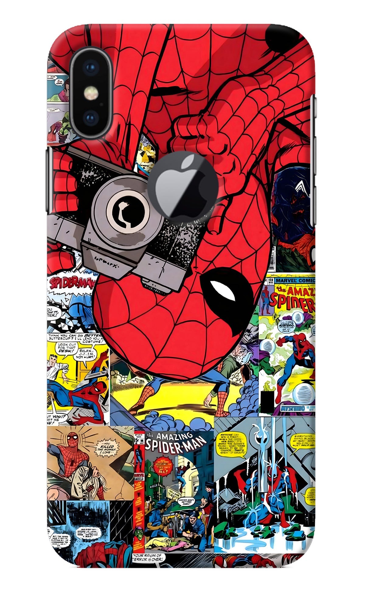 Spider Man iPhone X Logocut Back Cover