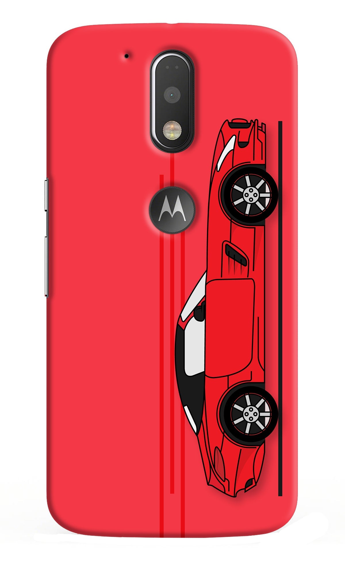Red Velocity Moto G4/G4 plus logocut Back Cover